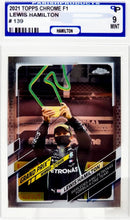 Load image into Gallery viewer, 2021 TOPPS CHROME F1 LEWIS HAMILTON #139 Parish 9 Mint