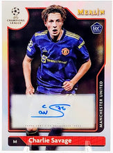 将图片加载到图库查看器,Charlie Savage 2021-22 Topps Merlin Chrome UCL Refractor RC Auto ML152