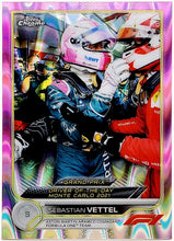 Load image into Gallery viewer, 2022 Topps Chrome F1 #177 Pink Raywave Grand Prix Monte Carlo SEBASTIAN VETTEL /75
