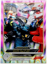 Load image into Gallery viewer, 2022 Topps Chrome F1 #177 Pink Raywave Grand Prix Monte Carlo SEBASTIAN VETTEL /75