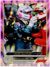 Load image into Gallery viewer, 2022 Topps Chrome F1 #177 Pink Raywave Grand Prix Monte Carlo SEBASTIAN VETTEL /75