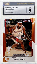 将图片加载到图库查看器,2008-09 Upper Deck MVP Lebron James #28 CSG 9 Mint