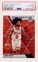 Load image into Gallery viewer, 2019-20 Panini Mosaic NBA Debut RED Wave Coby White Rookie RC #264 PSA 10 GEM Mint