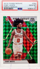 Load image into Gallery viewer, 2019-20 Panini Mosaic NBA Debut Green Mosaic Coby White Rookie RC #264 PSA 10 GEM Mint