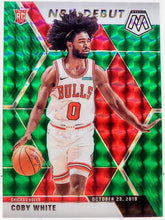 Load image into Gallery viewer, 2019-20 Panini Mosaic NBA Debut Green Mosaic Coby White Rookie RC #264 PSA 10 GEM Mint