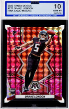 Load image into Gallery viewer, 2022 Panini Mosaic Pink Camo Mosaic Drake London Rookie #275 ISA 10 GEM Mint - walk-of-famesports