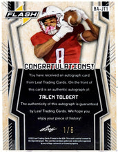 تحميل الصورة إلى عارض المعرض، 2022 Leaf Flash Jalen Tolbert Auto 1/6 RC Dallas Cowboys SP Orange Sparkles #BA-JT1 - walk-of-famesports