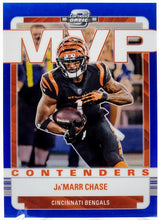 تحميل الصورة إلى عارض المعرض، المتنافسون في JA'MARR CHASE 2022 Optic MVP Blue Prizm 76/99 #MVP-21