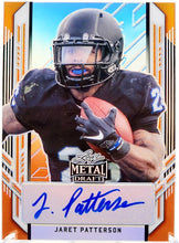 تحميل الصورة إلى عارض المعرض، 2021 Leaf Metal Draft Auto Portrait Rainbow Silver Orange 4/7 Jaret Patterson Rookie #PA-JP1