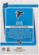 Load image into Gallery viewer, 2021 Panini Donruss Kyle Pitts #260 Rated Rookie Blue Press Proof Falcons