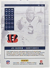 Load image into Gallery viewer, JOE BURROW ROOKIE CARD #207 BENGALS RC 2020 Panini Chronicles Luminance LSU