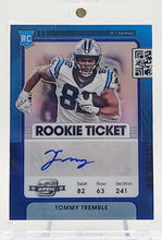 تحميل الصورة إلى عارض المعرض، تذكرة بصرية لسباق Panini Contenders 2021 باللون الأزرق Prizm 5/99 Tommy Tremble Rookie Auto RC