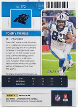 تحميل الصورة إلى عارض المعرض، تذكرة بصرية لسباق Panini Contenders 2021 باللون الأزرق Prizm 5/99 Tommy Tremble Rookie Auto RC