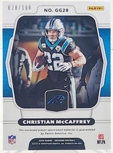 تحميل الصورة إلى عارض المعرض، 2020 Panini Obsidian Patch Galaxy Gear 28/100 Christian McCaffrey #GG28