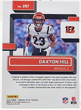Load image into Gallery viewer, 2022 Panini Donruss Optic Daxton Hill Rated Rookie Silver Holo Prizm #257