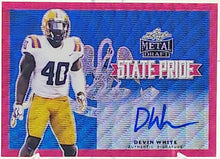 将图片加载到图库查看器,2019 LEAF METAL DRAFT STATE PRIDE PINK SP-DW1 DEVIN WHITE ROOKIE AUTO id#/10
