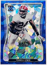 Load image into Gallery viewer, Terrell Lewis Blue Cracked Ice Rookie Auto RC 2/10 2020 Leaf Metal Draft #BA-TL1