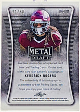 将图片加载到图库查看器,2022 Leaf Metal Draft #BA-KR1 KENDRICK ROGERS Rookie Auto Silver Wave /50