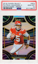تحميل الصورة إلى عارض المعرض، 2018 Panini Select Sensations Prizm Patrick Mahomes II #SE-3 PSA 10 GEM MINT
