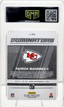 تحميل الصورة إلى عارض المعرض، 2021 Panini Donruss Dominators #20 Patrick Mahomes II Kansas City Chiefs GMA 10 GEM Mint