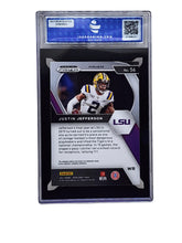 将图片加载到图库查看器,2021 Panini Prizm Pick Orange Ice Prizm JUSTIN JEFFERSON #56 LSU ISA Mint 9