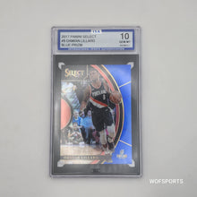 Load image into Gallery viewer, 2017-18 Panini Select Blue Prizm /299 Damian Lillard #9 Portland Trail Blazers ISA 10 Gem Mint