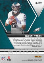 تحميل الصورة إلى عارض المعرض، 2020 Panini Mosaic Jalen Hurts Rookie RC #222 Philadelphia Eagles