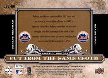 将图片加载到图库查看器,2008 Upper Deck Cut From The Same Cloth Silver /149 Carlos Beltran & Jose Reyes #CSC-BR New York Mets
