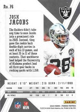 تحميل الصورة إلى عارض المعرض، 2020 Panini Phoenix Josh Jacobs Fire Burst Prizm #76 Las Vegas Raiders