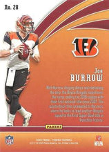 Load image into Gallery viewer, 2020 PANINI PHOENIX JOE BURROW ROOKIE FLAME THROWERS #28 RC