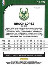 Load image into Gallery viewer, 2019-20 Hoops Premium Stock Brook Lopez Silver Prizm #106 Milwaukee Bucks
