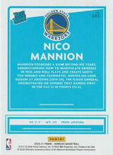 Load image into Gallery viewer, 2020-21 Panini Donruss Rated Rookies Nico Mannion #245 Golden State Warriors