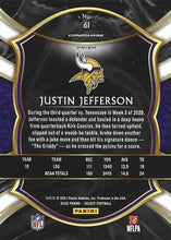 تحميل الصورة إلى عارض المعرض، 2020 Panini Select Silver Prizm Justin Jefferson #61 Minnesota Vikings