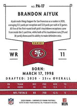 تحميل الصورة إلى عارض المعرض، 2020 Panini Chronicles Brandon Aiyuk ROOKIE RC #PA-17 San Francisco 49ers