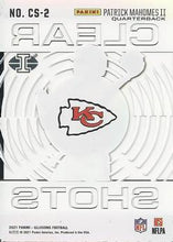 将图片加载到图库查看器,2021 Patrick Mahomes Illusions Football Clear Shot #CS-2 Kansas City Chiefs