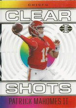 将图片加载到图库查看器,2021 Patrick Mahomes Illusions Football Clear Shot #CS-2 Kansas City Chiefs