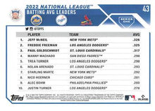 Load image into Gallery viewer, 2023 Topps #43 NL AVG Leaders (Jeff McNeil / Freddie Freeman / Paul Goldschmidt)