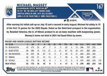 تحميل الصورة إلى عارض المعرض، 2023 Topps Michael Massey Rookie #167 Kansas City Royals