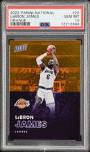Load image into Gallery viewer, 2022-23 Panini National Orange #22 LeBron James /199 Lakers PSA 10