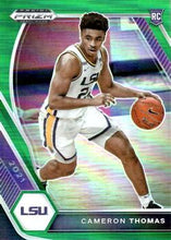 Load image into Gallery viewer, 2021 Panini Prizm Cameron Thomas Rookie Green Prizms #18 LSU Tigers