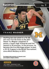 Load image into Gallery viewer, 2021 Panini Prizm Franz Wagner Rookie Flashback Silver Prizms #9 Michigan Wolverines