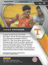 تحميل الصورة إلى عارض المعرض، جائزة Panini Prizm لعام 2021 Jaden Springer Rookie Silver Prizm رقم 19 من متطوعي تينيسي