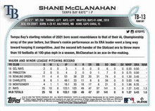 将图片加载到图库查看器,2022 Topps Shane McClanahan #TB-13 Tampa Bay Rays