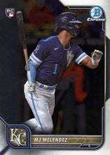 تحميل الصورة إلى عارض المعرض، 2022 Bowman Chrome MJ Melendez RC #25 Kansas City Royals