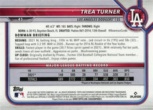 Load image into Gallery viewer, 2022 Bowman Chrome Trea Turner #43 Los Angeles Dodgers