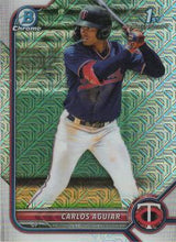 将图片加载到图库查看器,2022 Bowman Chrome Mojo Carlos Aguiar 1st Bowman Prospect #BCP-1 Minnesota Twins