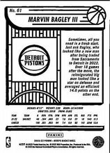 将图片加载到图库查看器,2022-23 Panini Hoops  Marvin Bagley III #61 Detroit Pistons