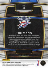 تحميل الصورة إلى عارض المعرض، 2021-22 Panini Select Tre Mann Rookies Blue Prizm 36 Oklahoma City Thunder