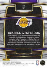 Load image into Gallery viewer, 2021-22 Panini Select Russell Westbrook Blue Prizm #54 Los Angeles Lakers