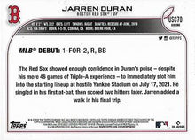 将图片加载到图库查看器,2022 Topps Chrome Update Purple Refractor Jarren Duran Rookie #USC70 Boston Red Sox